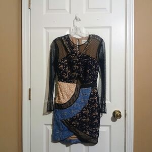 Self Portrait Asymmetrical Petal Dress in Multimedia Women